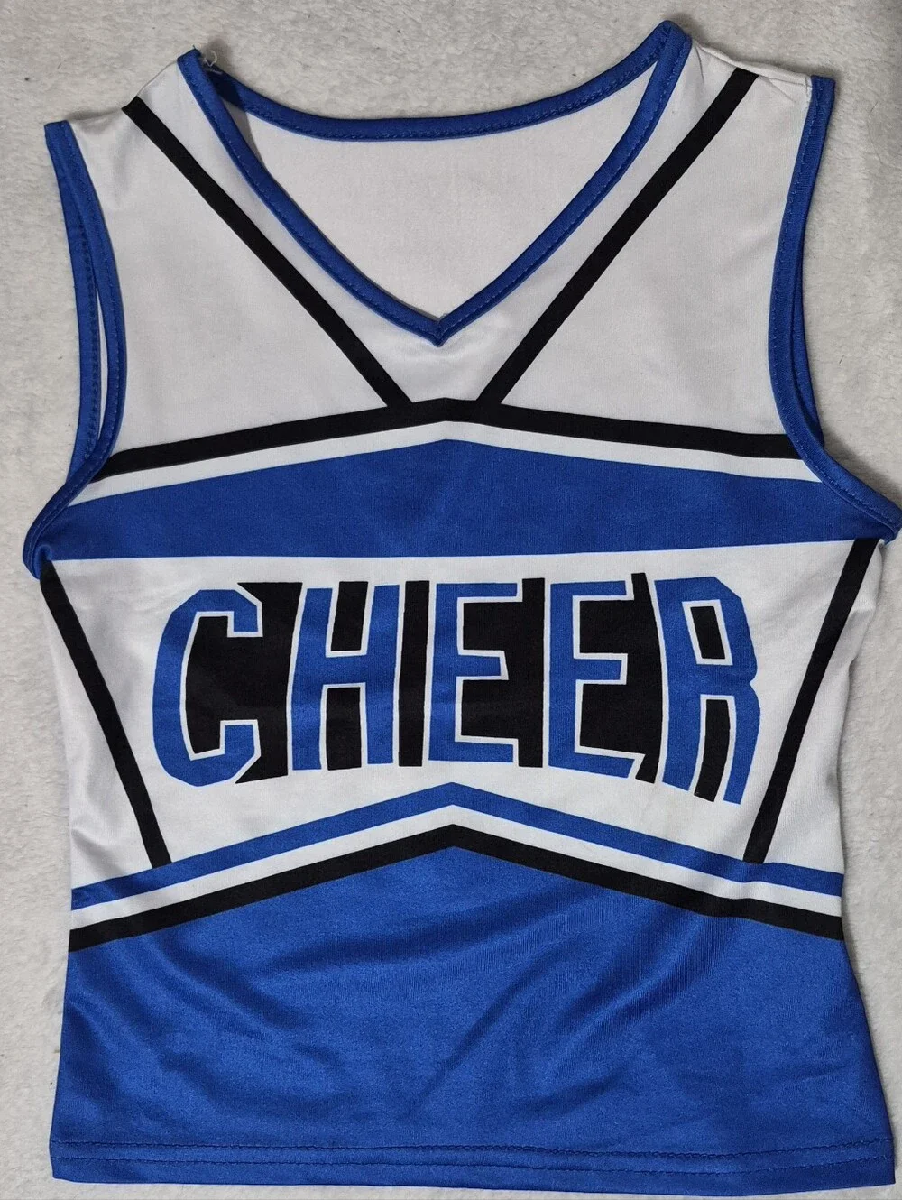 NWOT Girls Royal Blue Cheerleader Costume Uniform Set Sz L (7-8) NEW